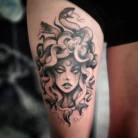 17 Medusa Thigh Tattoo Ideas for Bold and Fierce Looks